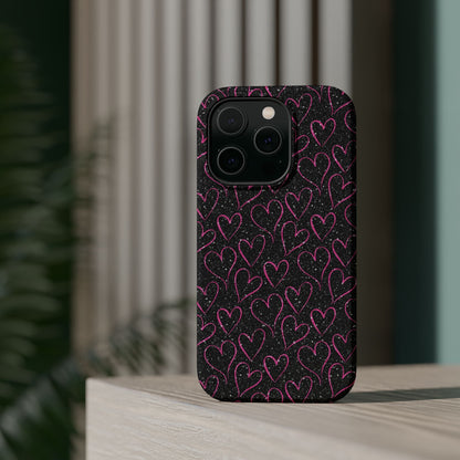 Sparkling Pink Hearts MagSafe iPhone Case - BOGO Cases