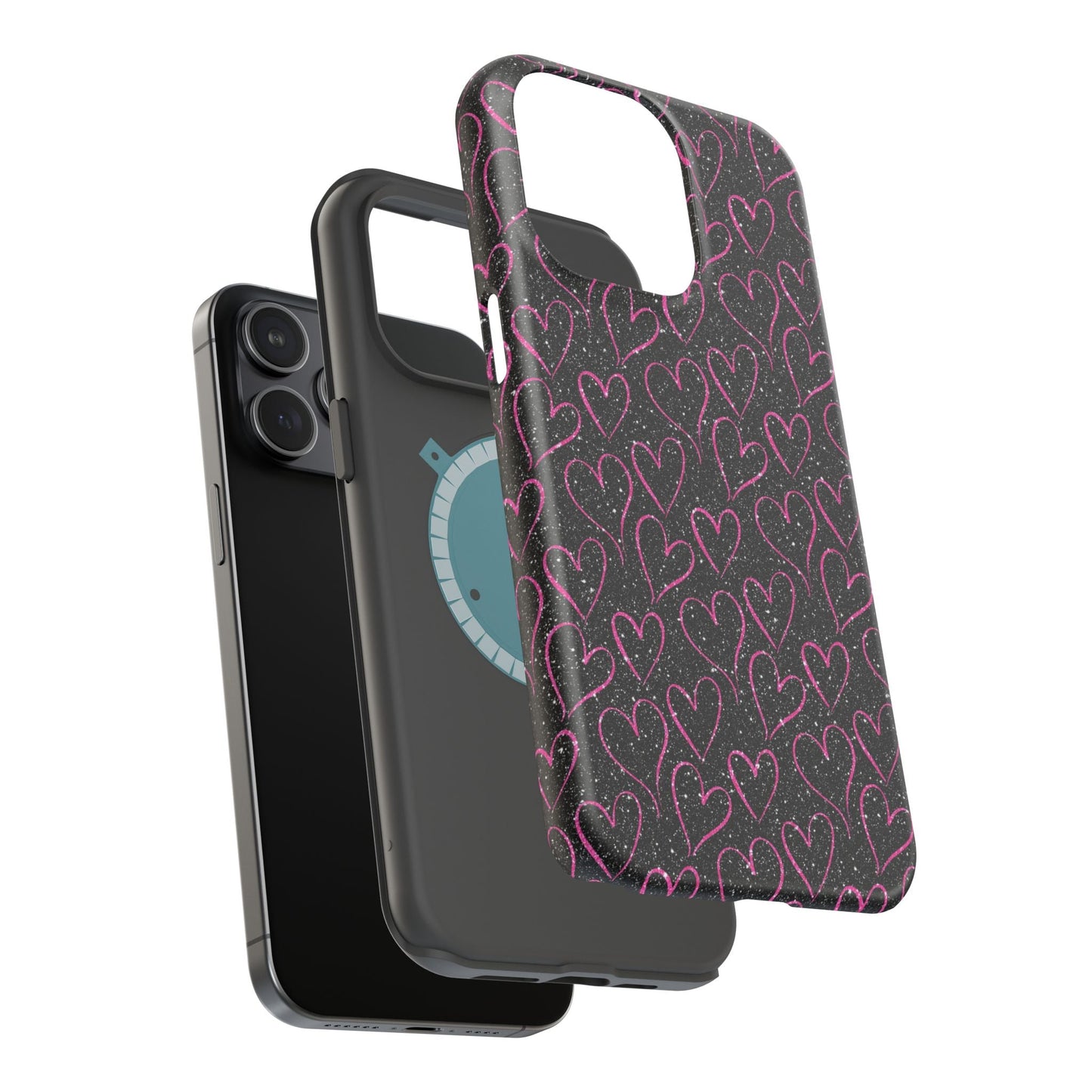 Sparkling Pink Hearts MagSafe iPhone Case - BOGO Cases