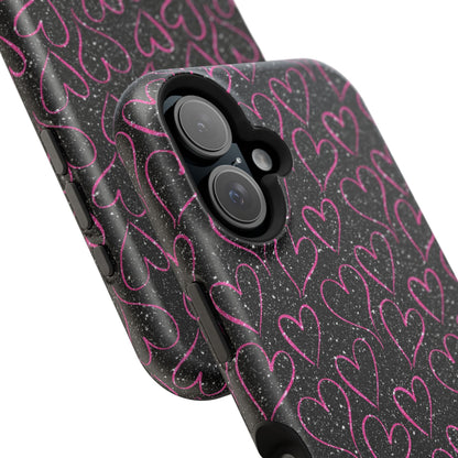 Sparkling Pink Hearts MagSafe iPhone Case - BOGO Cases