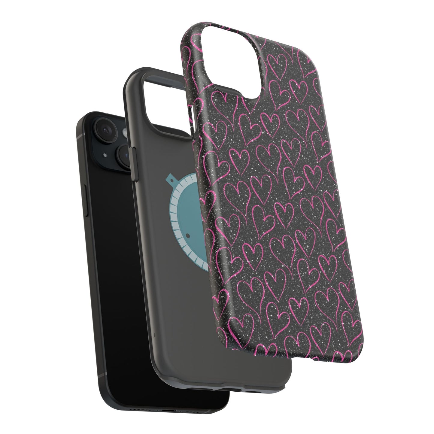 Sparkling Pink Hearts MagSafe iPhone Case - BOGO Cases