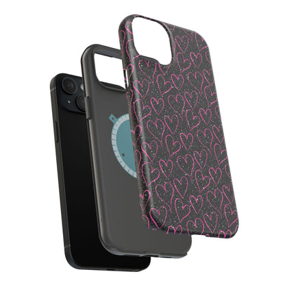 Sparkling Pink Hearts MagSafe iPhone Case - BOGO Cases