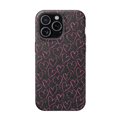Sparkling Pink Hearts MagSafe iPhone Case - BOGO Cases