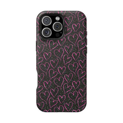 Sparkling Pink Hearts MagSafe iPhone Case - BOGO Cases