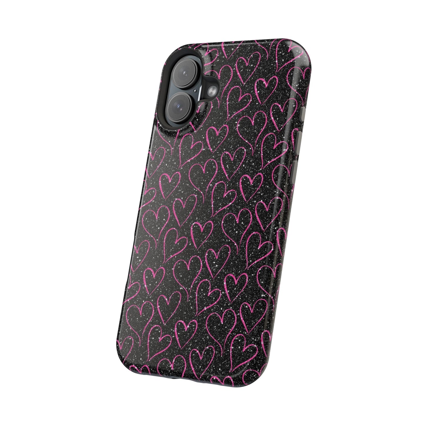 Sparkling Pink Hearts MagSafe iPhone Case - BOGO Cases