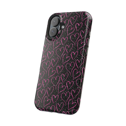 Sparkling Pink Hearts MagSafe iPhone Case - BOGO Cases
