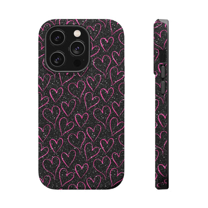 Sparkling Pink Hearts MagSafe iPhone Case - BOGO Cases