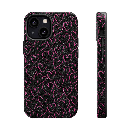 Sparkling Pink Hearts MagSafe iPhone Case - BOGO Cases