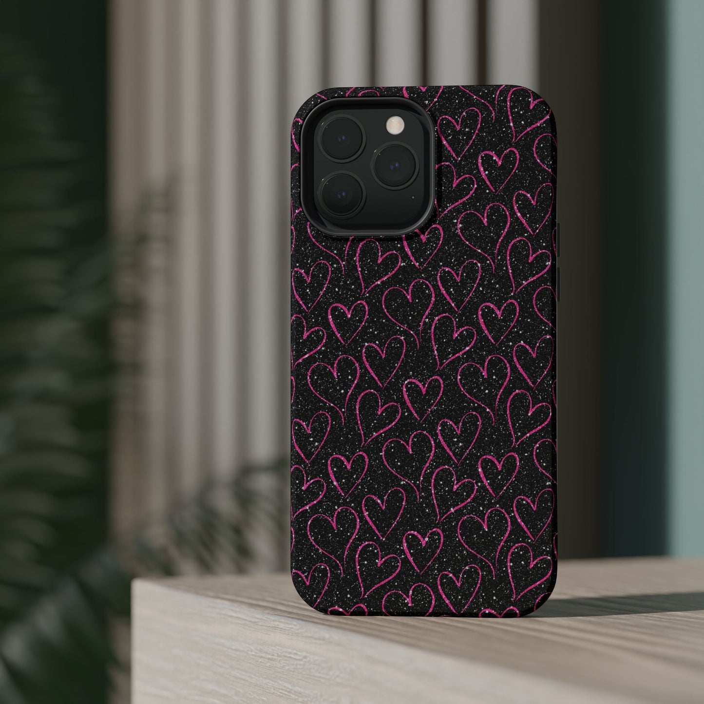 Sparkling Pink Hearts MagSafe iPhone Case - BOGO Cases