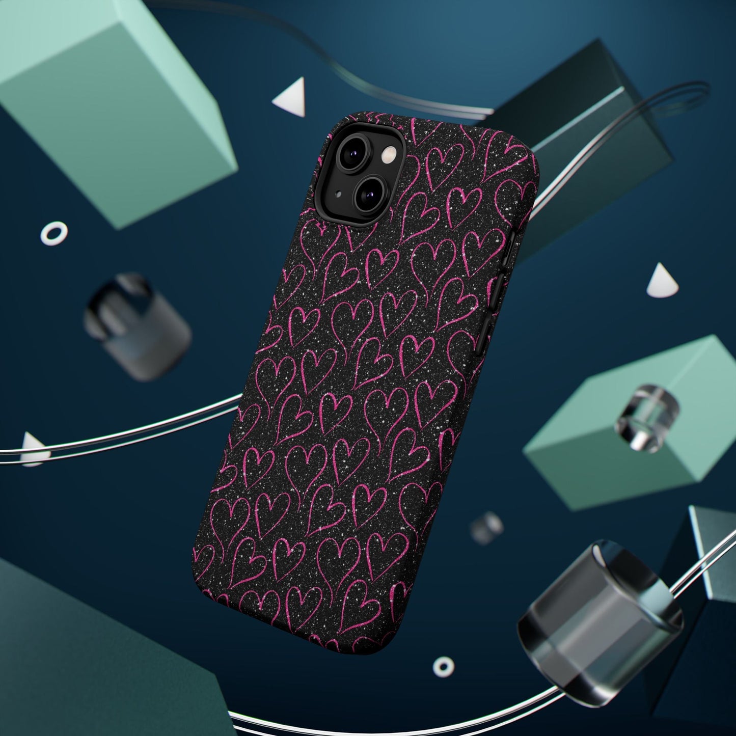 Sparkling Pink Hearts MagSafe iPhone Case - BOGO Cases