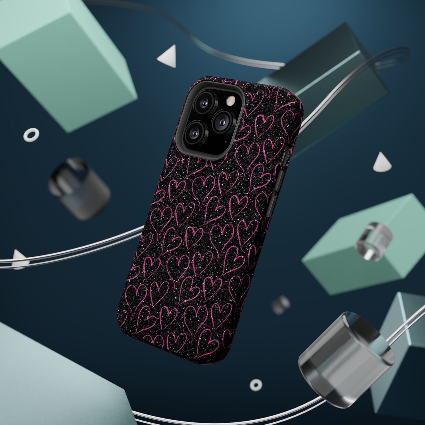 Sparkling Pink Hearts MagSafe iPhone Case - BOGO Cases
