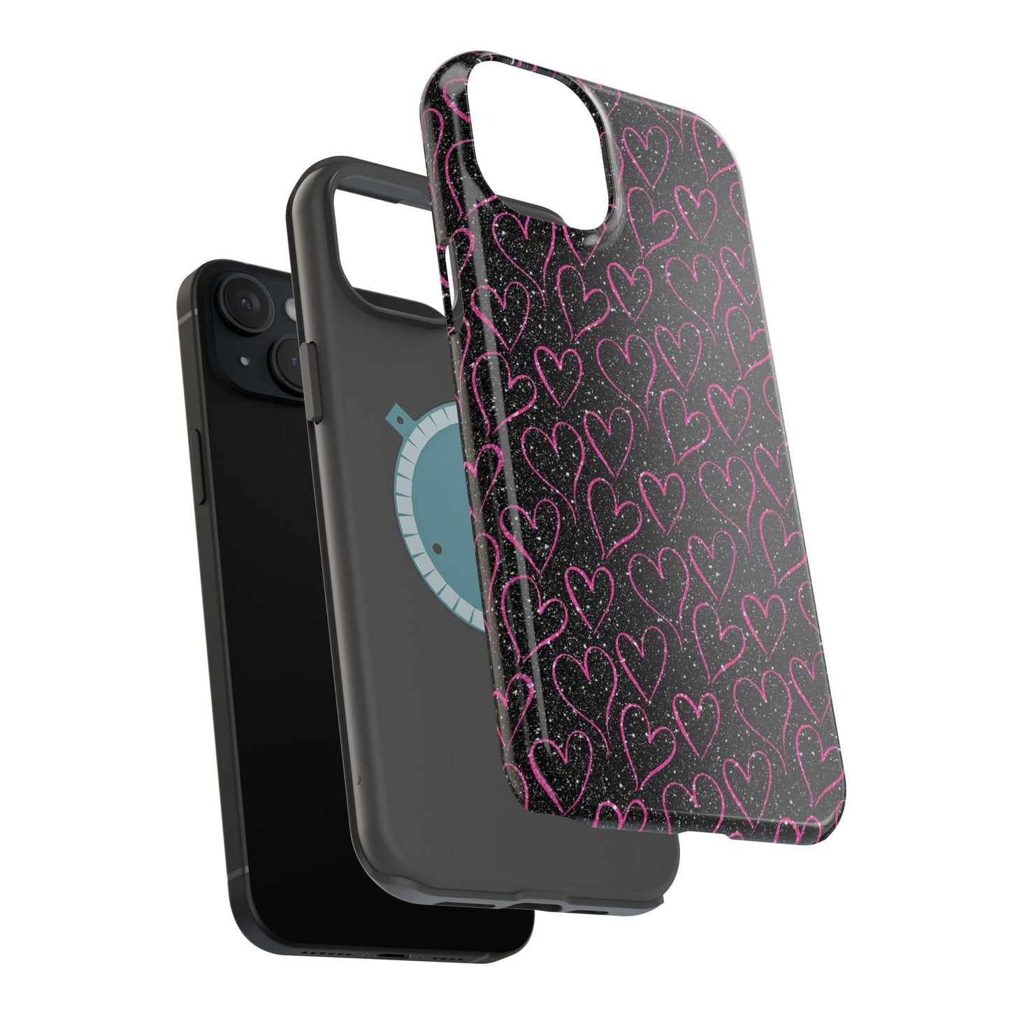 Sparkling Pink Hearts MagSafe iPhone Case - BOGO Cases