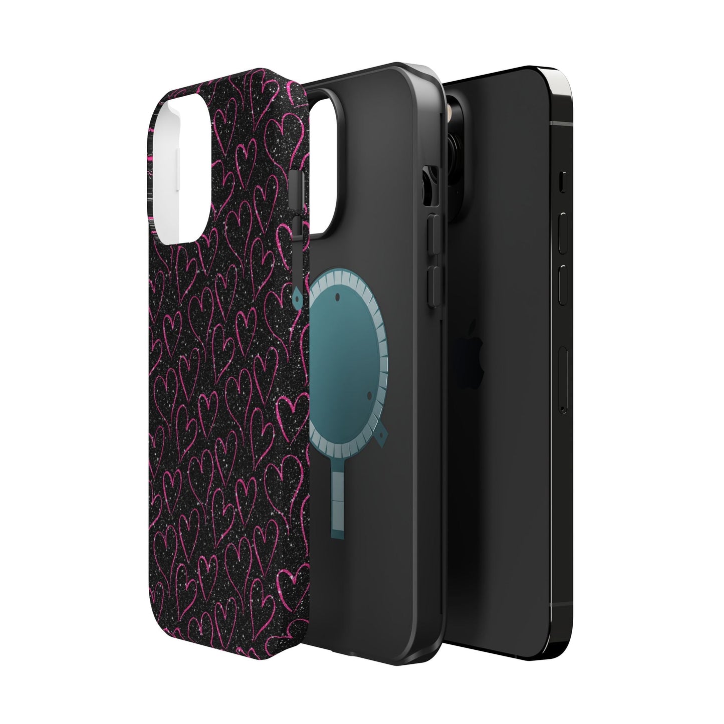 Sparkling Pink Hearts MagSafe iPhone Case - BOGO Cases