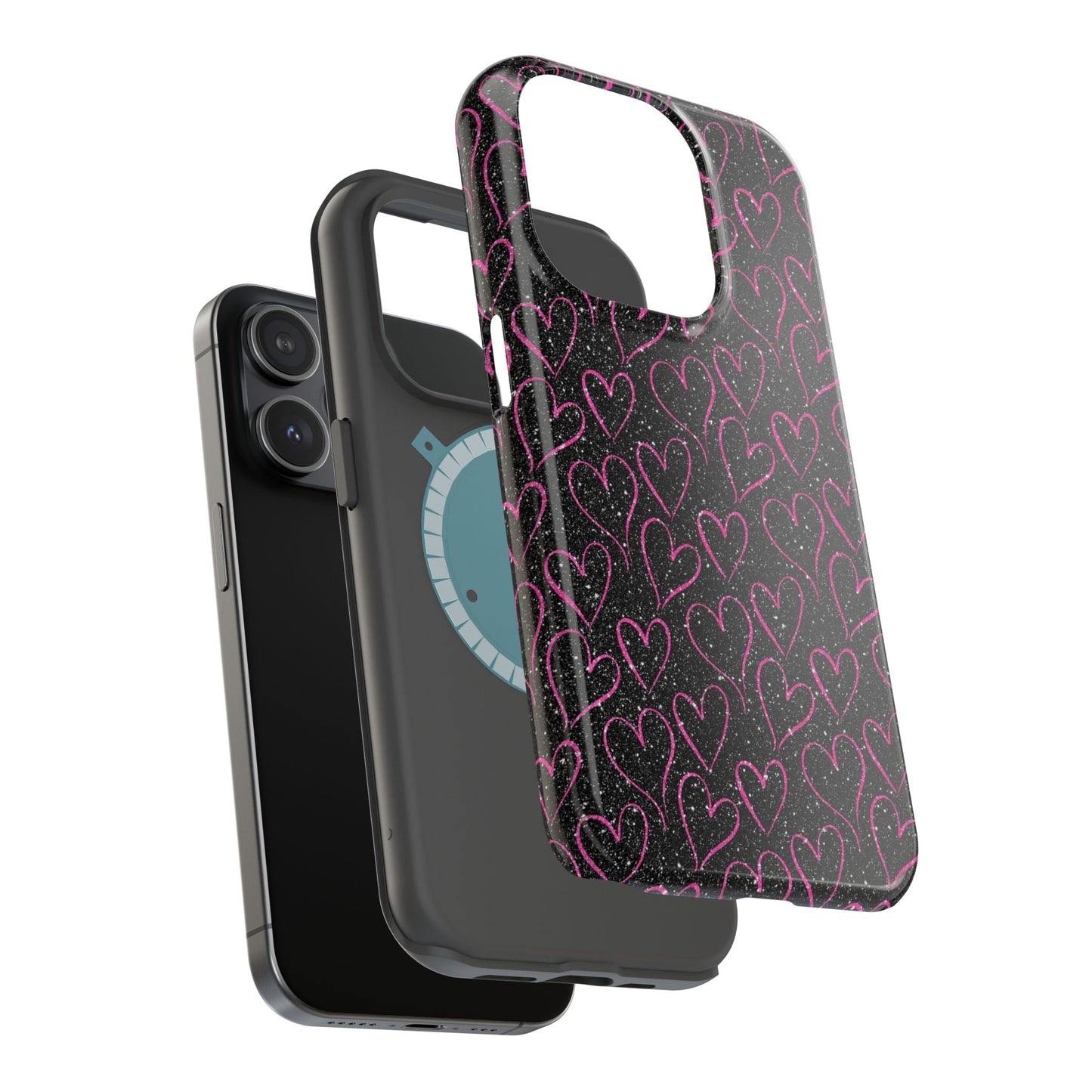 Sparkling Pink Hearts MagSafe iPhone Case - BOGO Cases