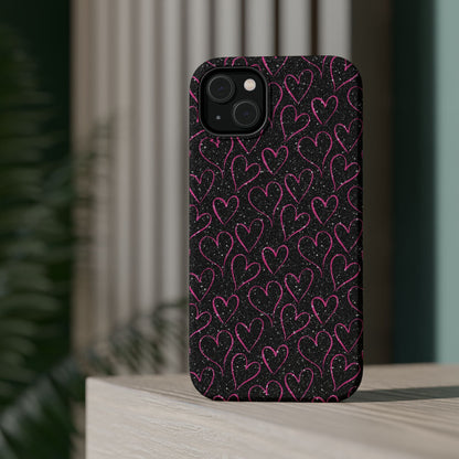 Sparkling Pink Hearts MagSafe iPhone Case - BOGO Cases