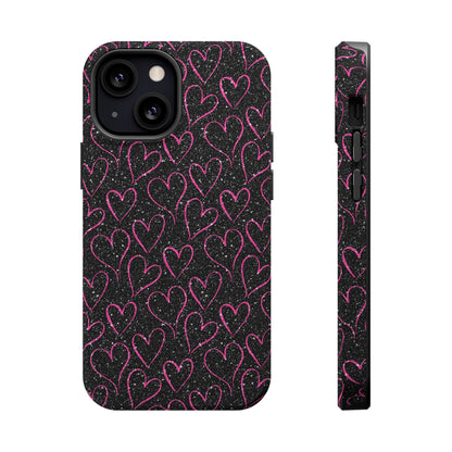 Sparkling Pink Hearts MagSafe iPhone Case - BOGO Cases