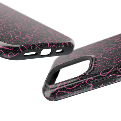 Sparkling Pink Hearts MagSafe iPhone Case - BOGO Cases