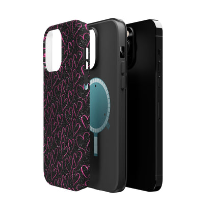 Sparkling Pink Hearts MagSafe iPhone Case - BOGO Cases