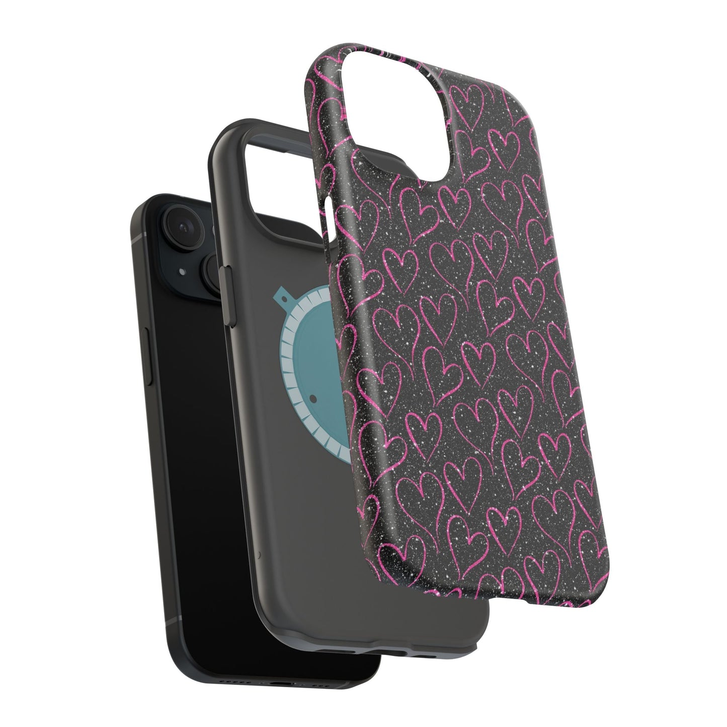 Sparkling Pink Hearts MagSafe iPhone Case - BOGO Cases