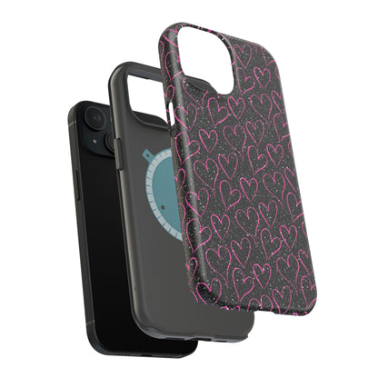 Sparkling Pink Hearts MagSafe iPhone Case - BOGO Cases