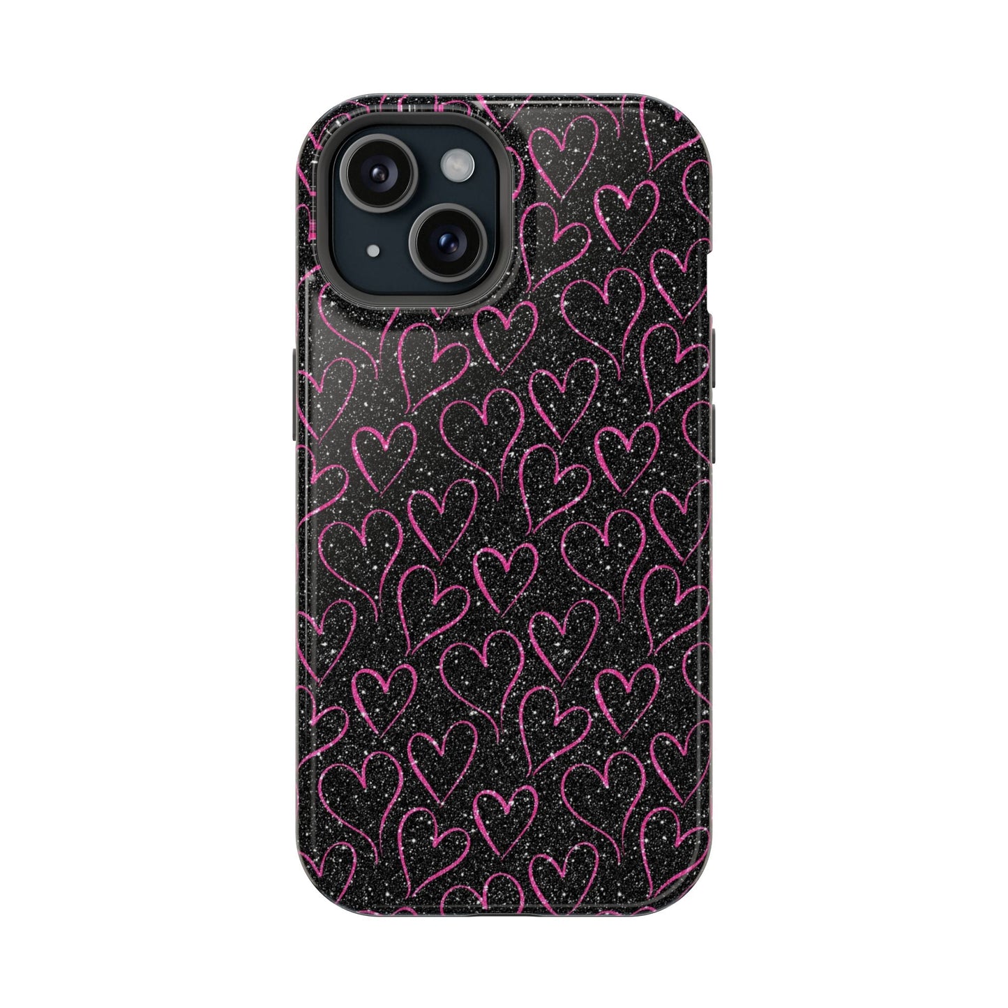 Sparkling Pink Hearts MagSafe iPhone Case - BOGO Cases