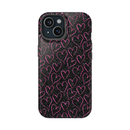 Sparkling Pink Hearts MagSafe iPhone Case - BOGO Cases