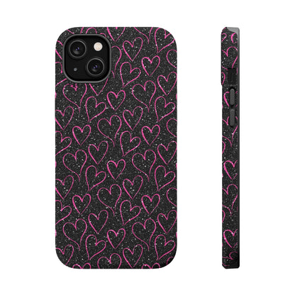 Sparkling Pink Hearts MagSafe iPhone Case - BOGO Cases