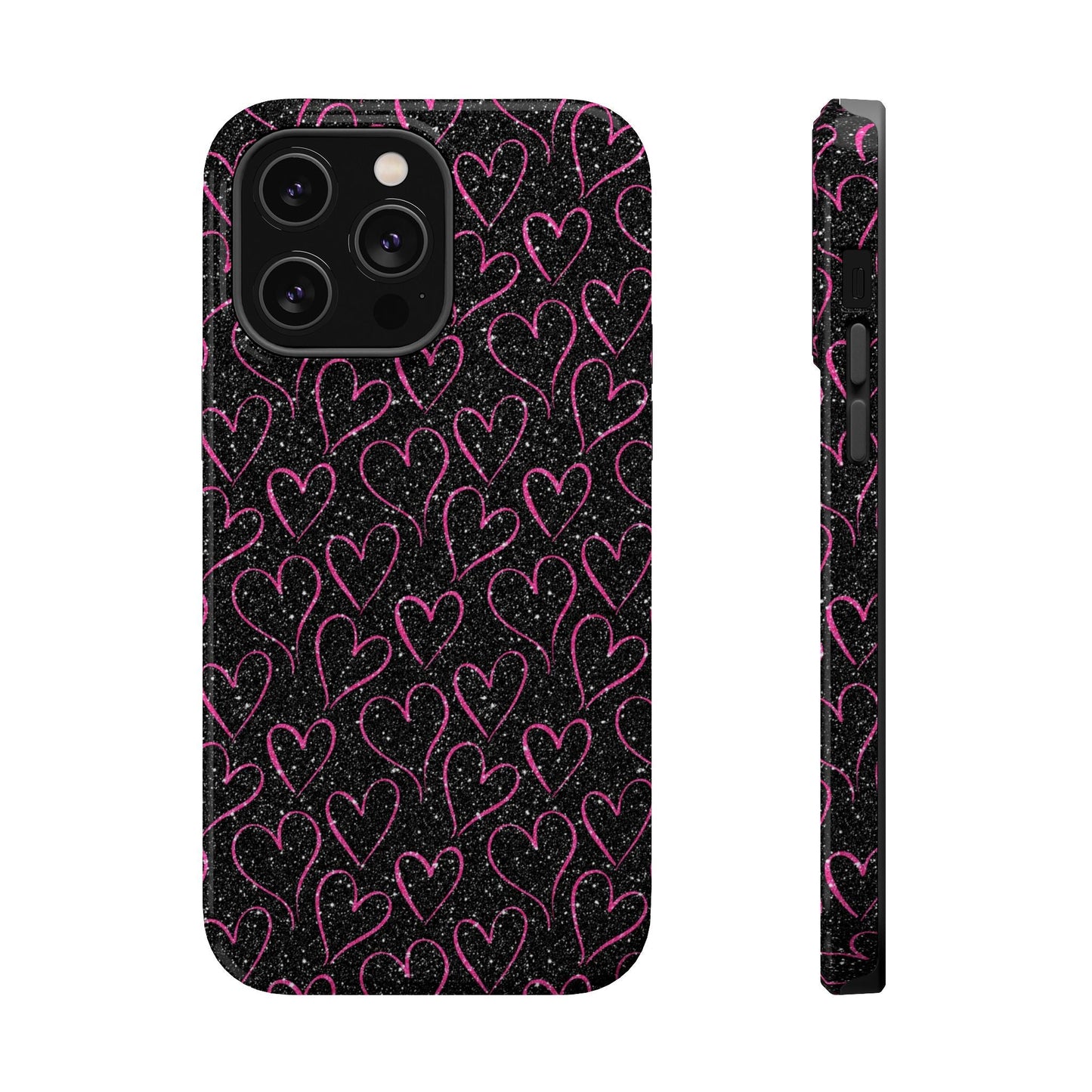 Sparkling Pink Hearts MagSafe iPhone Case - BOGO Cases