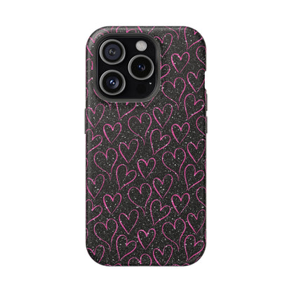 Sparkling Pink Hearts MagSafe iPhone Case - BOGO Cases