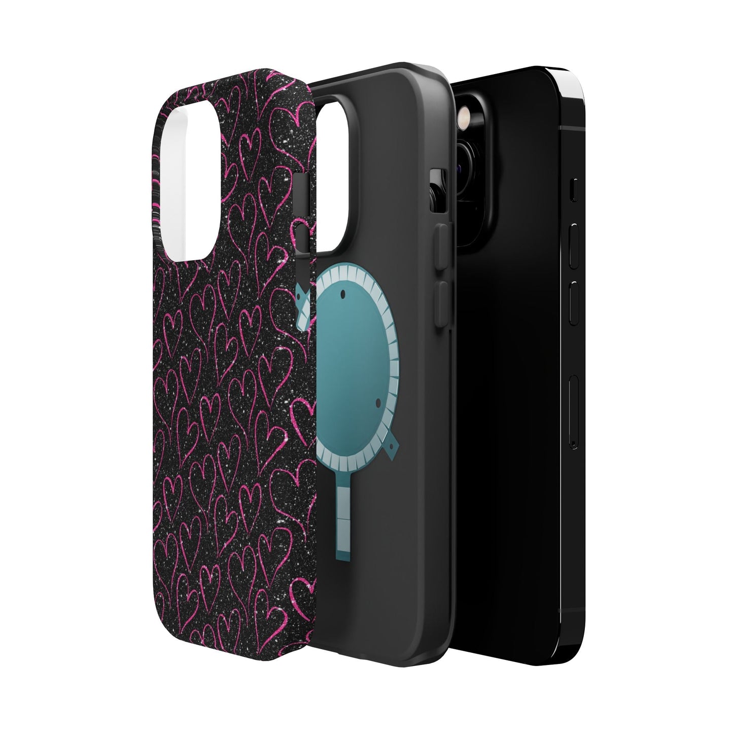 Sparkling Pink Hearts MagSafe iPhone Case - BOGO Cases