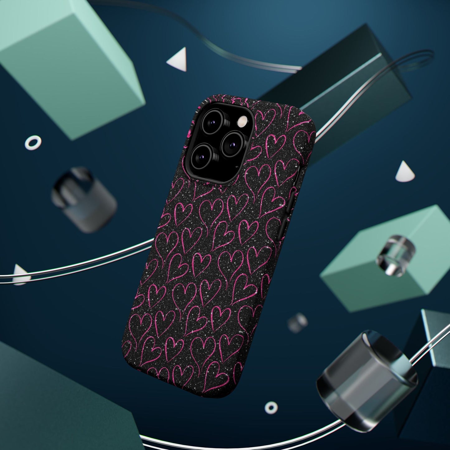 Sparkling Pink Hearts MagSafe iPhone Case - BOGO Cases