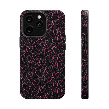 Sparkling Pink Hearts MagSafe iPhone Case - BOGO Cases