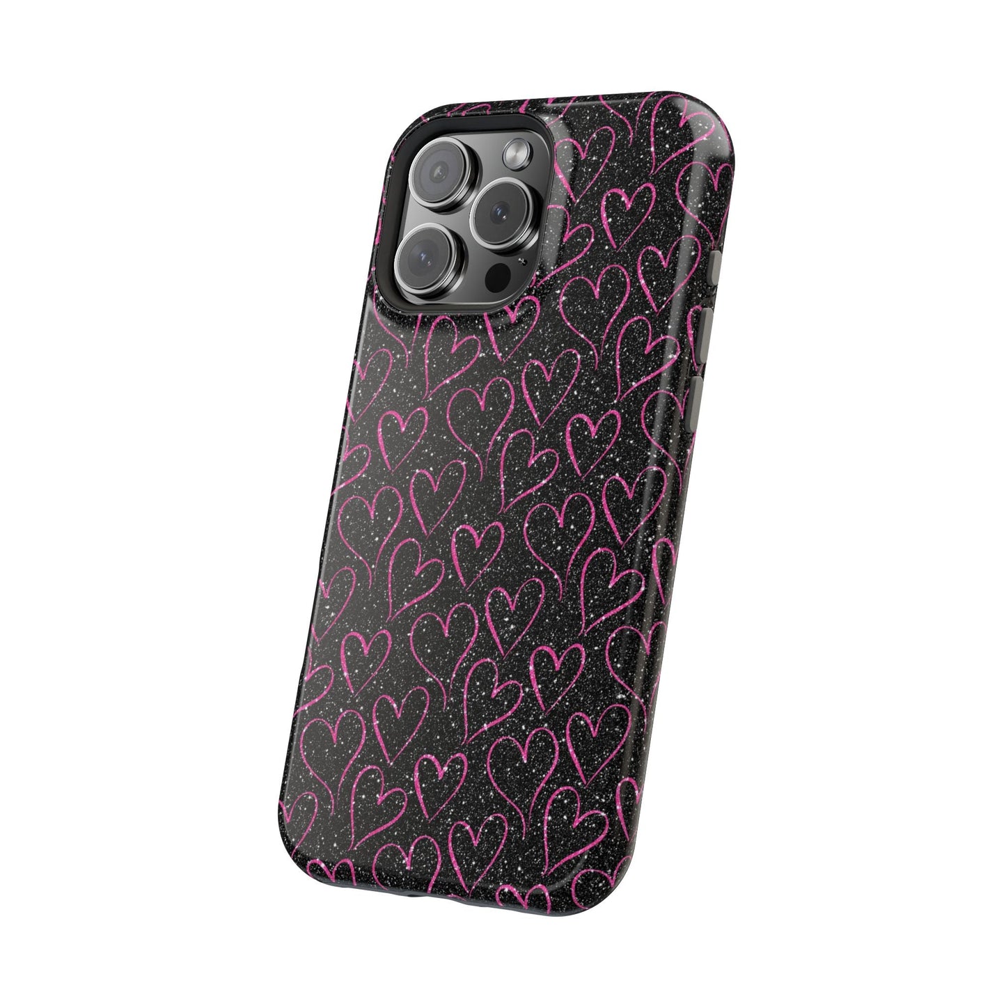 Sparkling Pink Hearts MagSafe iPhone Case - BOGO Cases