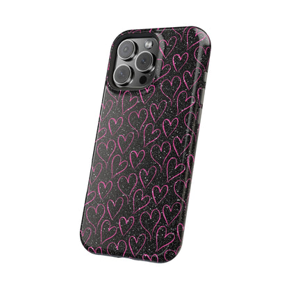 Sparkling Pink Hearts MagSafe iPhone Case - BOGO Cases