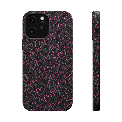Sparkling Pink Hearts MagSafe iPhone Case - BOGO Cases