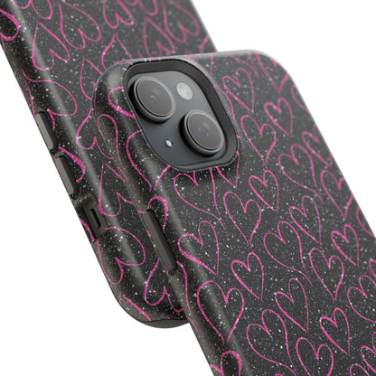 Sparkling Pink Hearts MagSafe iPhone Case - BOGO Cases