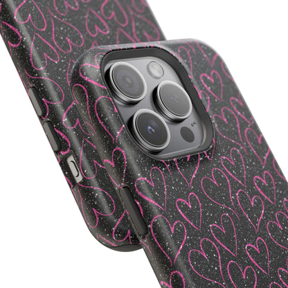Sparkling Pink Hearts MagSafe iPhone Case - BOGO Cases