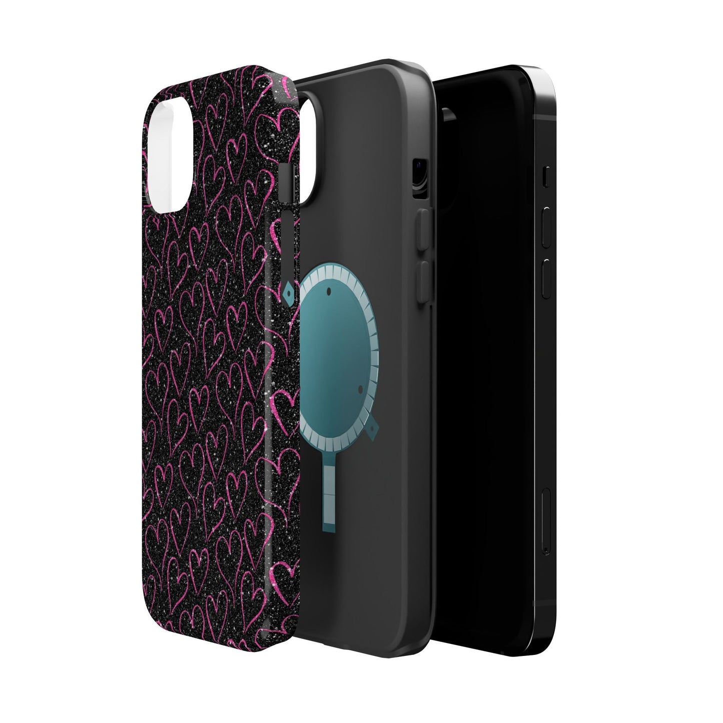 Sparkling Pink Hearts MagSafe iPhone Case - BOGO Cases