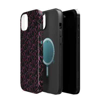 Sparkling Pink Hearts MagSafe iPhone Case - BOGO Cases