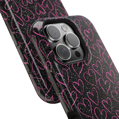 Sparkling Pink Hearts MagSafe iPhone Case - BOGO Cases