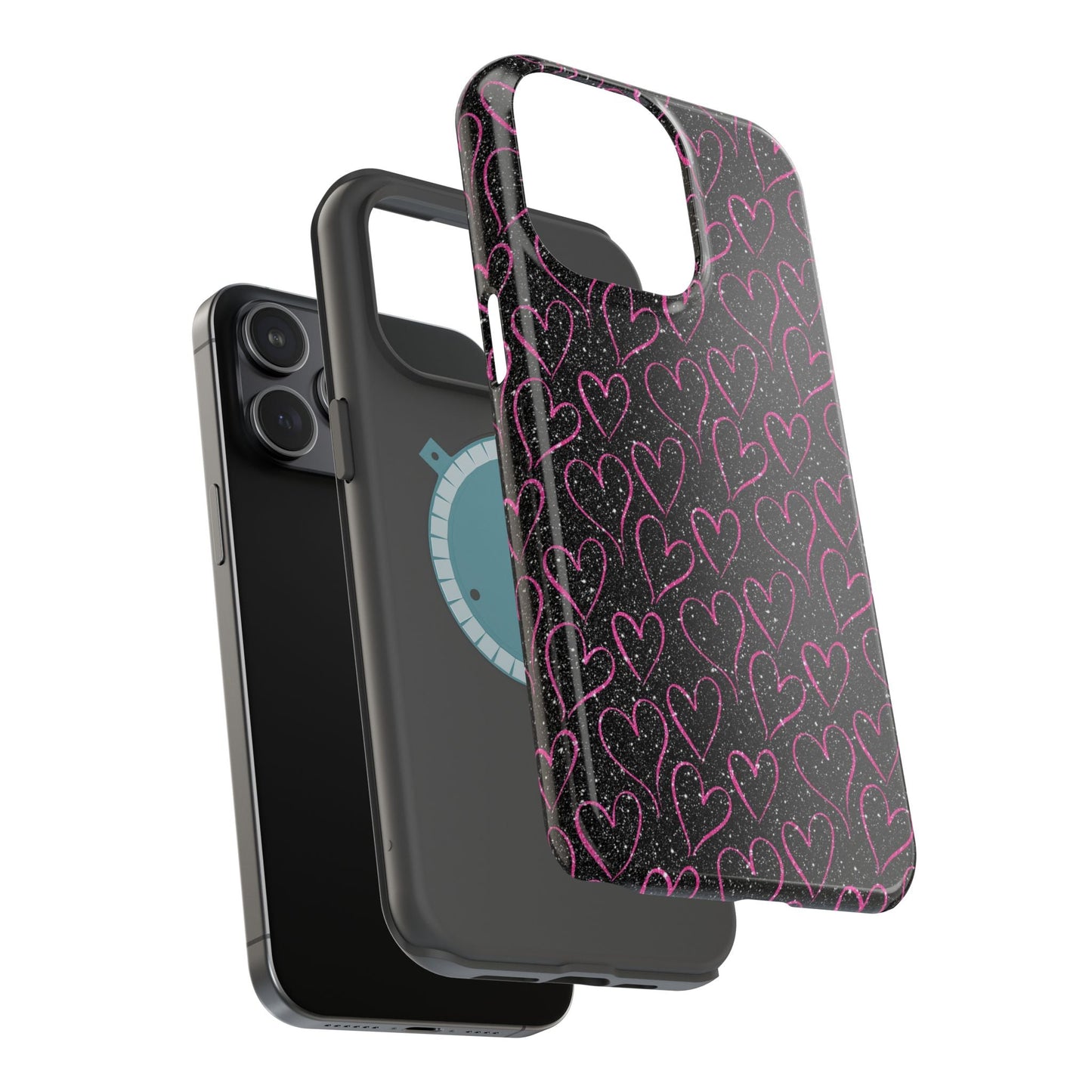 Sparkling Pink Hearts MagSafe iPhone Case - BOGO Cases