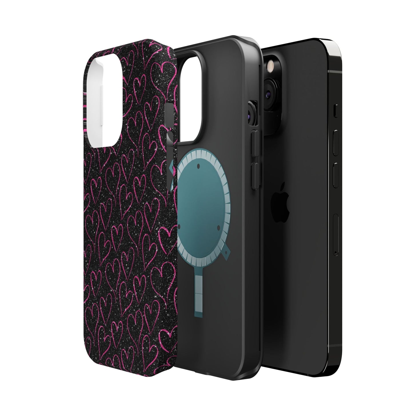Sparkling Pink Hearts MagSafe iPhone Case - BOGO Cases