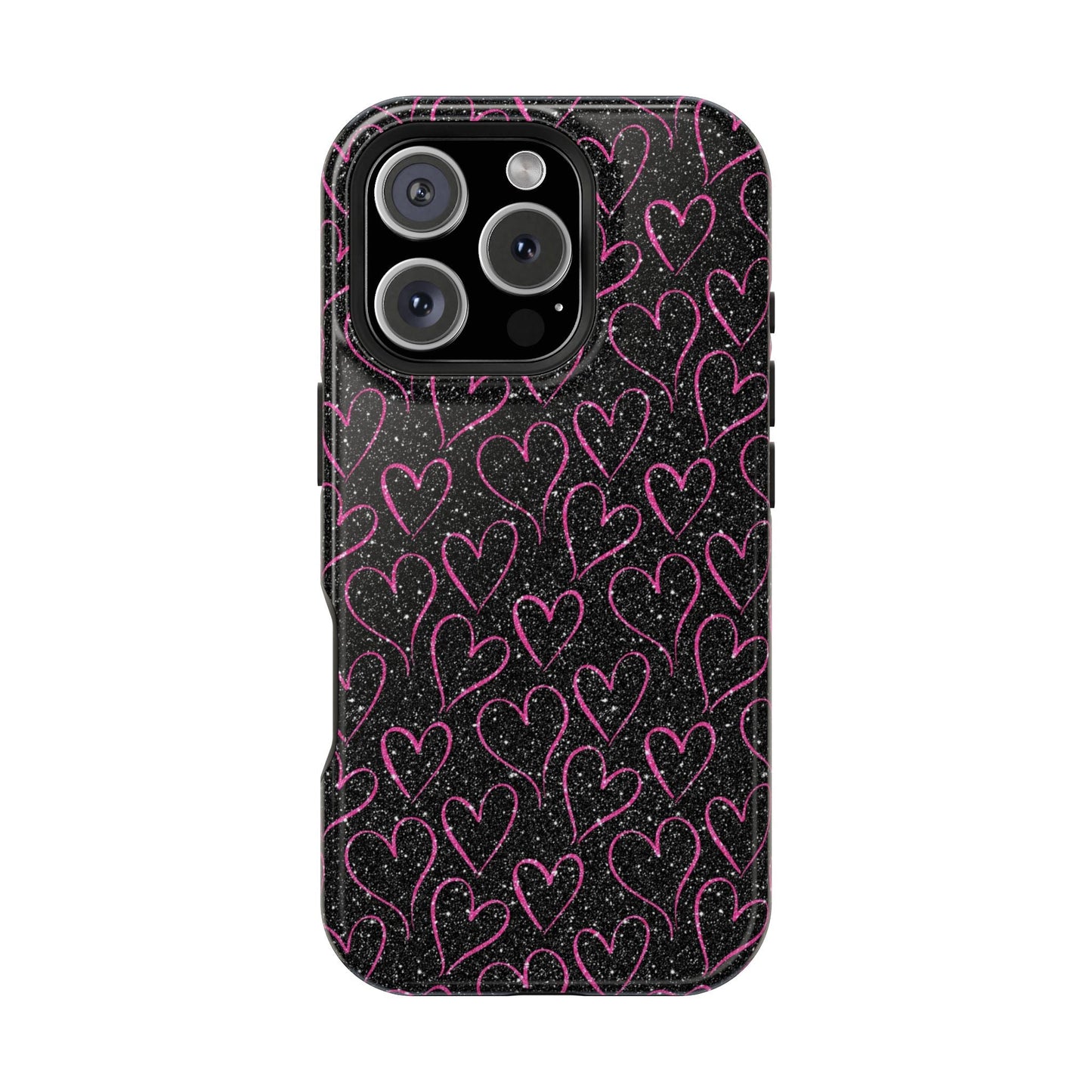 Sparkling Pink Hearts MagSafe iPhone Case - BOGO Cases
