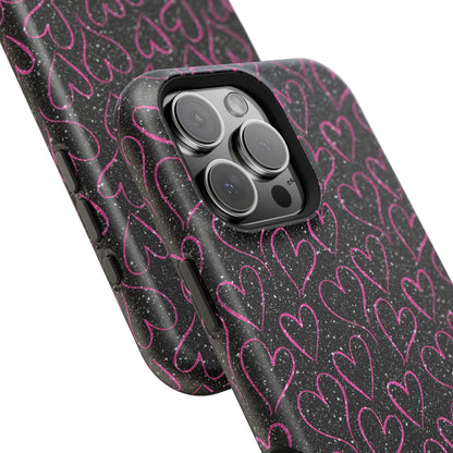 Sparkling Pink Hearts MagSafe iPhone Case - BOGO Cases