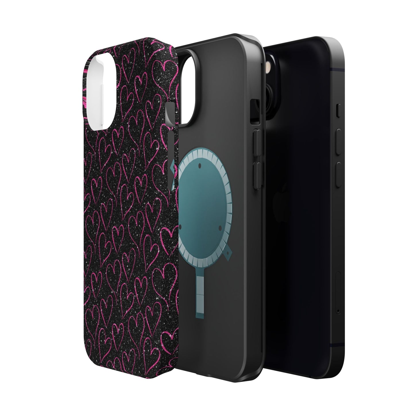 Sparkling Pink Hearts MagSafe iPhone Case - BOGO Cases