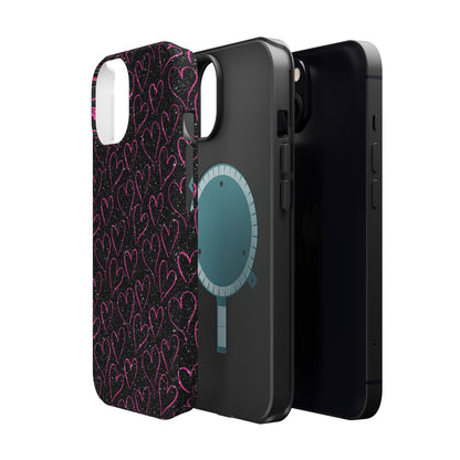 Sparkling Pink Hearts MagSafe iPhone Case - BOGO Cases