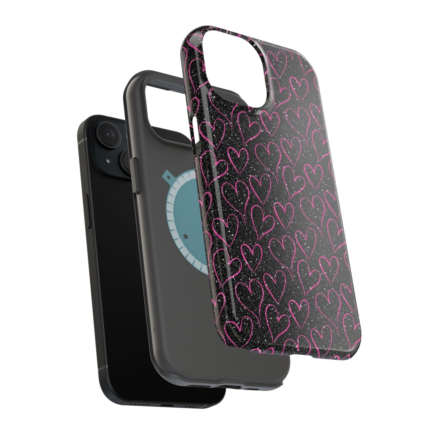 Sparkling Pink Hearts MagSafe iPhone Case - BOGO Cases