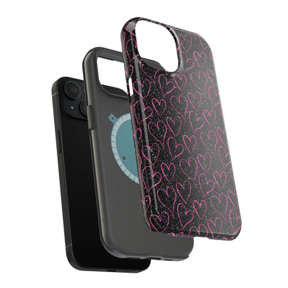 Sparkling Pink Hearts MagSafe iPhone Case - BOGO Cases