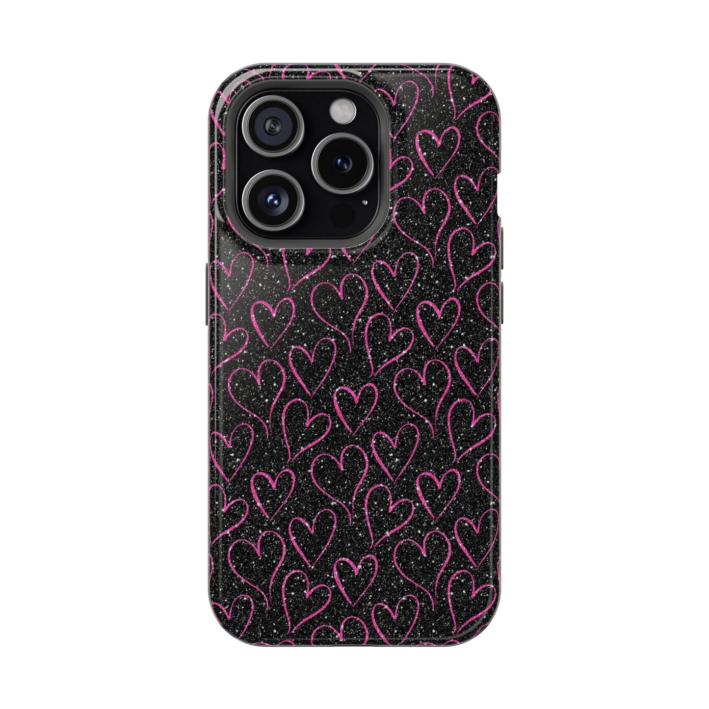 Sparkling Pink Hearts MagSafe iPhone Case - BOGO Cases
