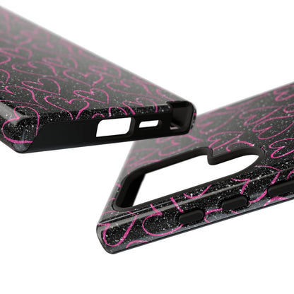 Sparkling Pink Hearts Samsung Galaxy Case - BOGO Cases