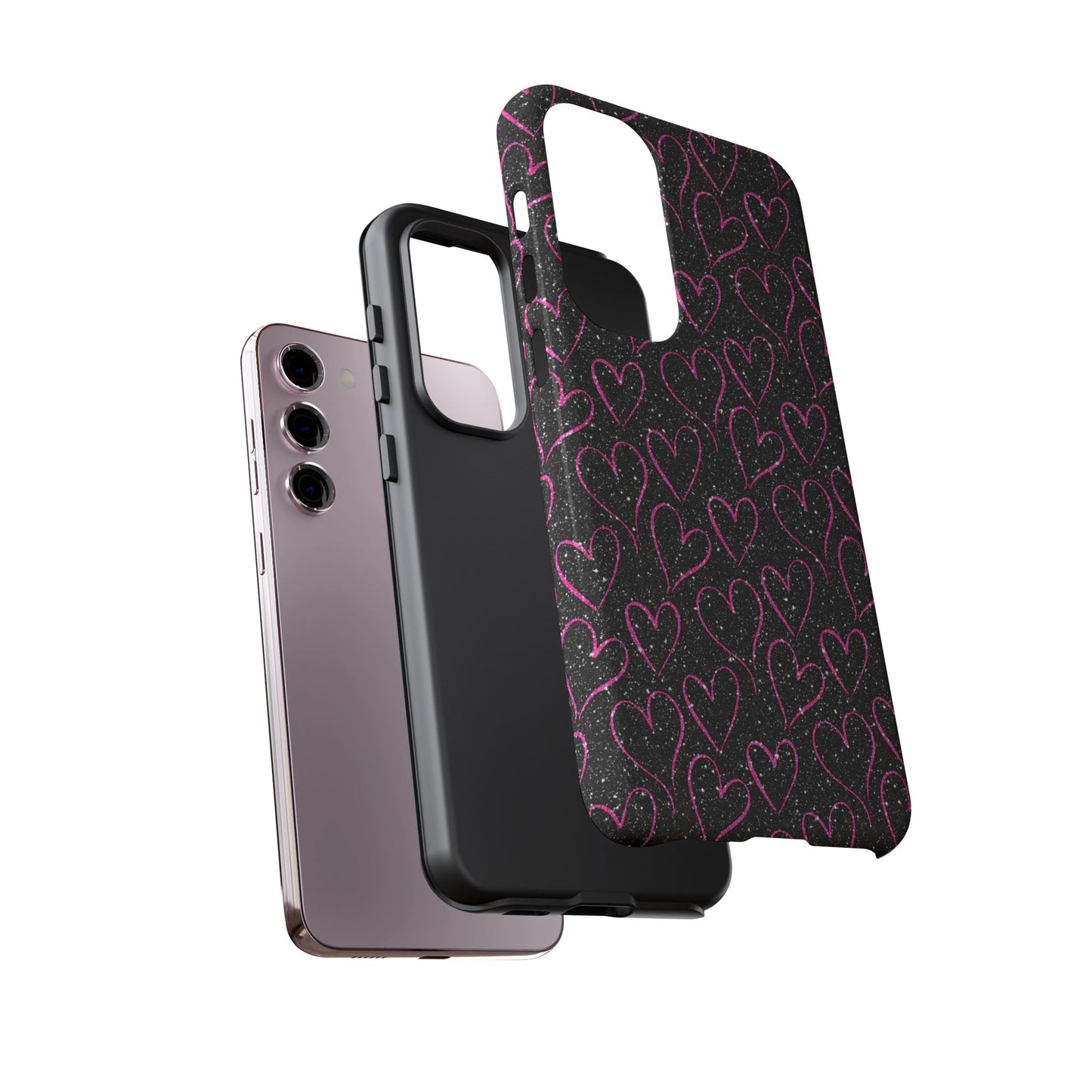 Sparkling Pink Hearts Samsung Galaxy Case - BOGO Cases